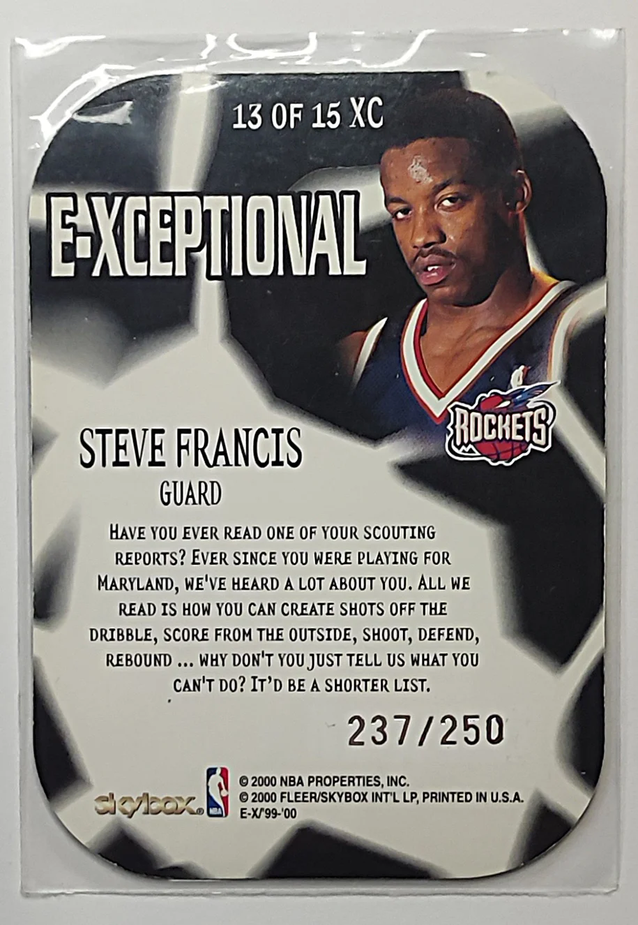 Steve Francis hátlap