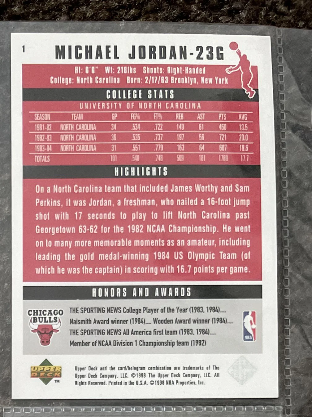 Michael Jordan hátlap